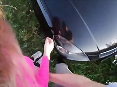 Public Outdoor Fuck Babe with Sexy Butt - Young Amateur Couple POV!