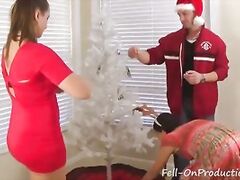 Madisin Lee in Mature and Stepdaughter Decorate More than the Christmas Tree