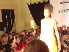 Accidental nipple slip during fashion show in Geneva
