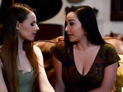 Natural busty lesbian Karlee Grey squirts on Jillian Janson's face