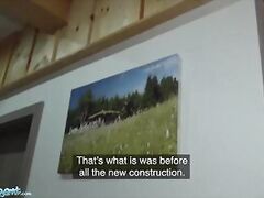 Public Agent, Leanne Lace gets her booty out in black lingerie