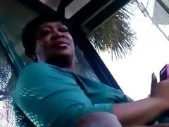 Dick flash mature ebony woman at the bus stop
