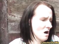 Real amateur gf outdoor oral
