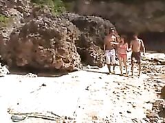 Beach Threesome With Busty Nana Aoyama Screwed.