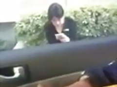 Flashing dick while girl smoking